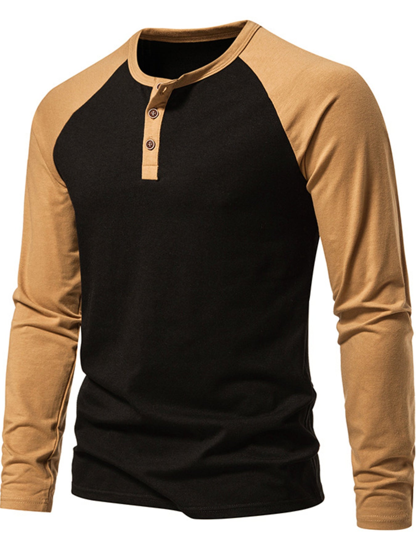 Men's Casual Henley Long Sleeve T-Shirt