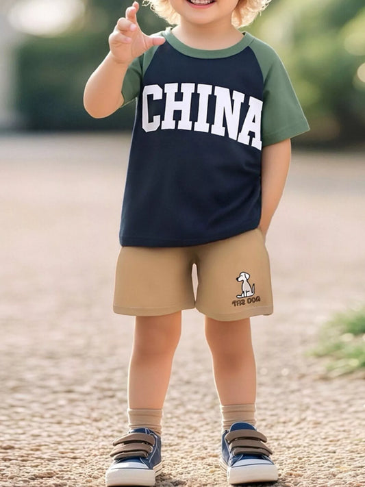 Children's Letter Raglan Sleeve T-Shirt