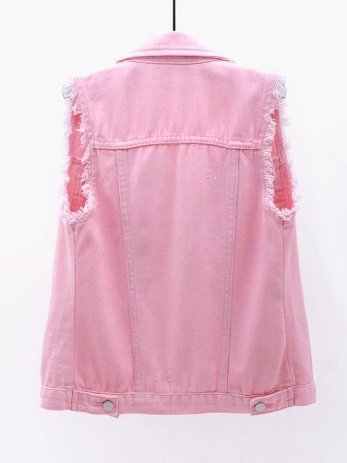 Side Button Slit Denim Jacket with Pockets