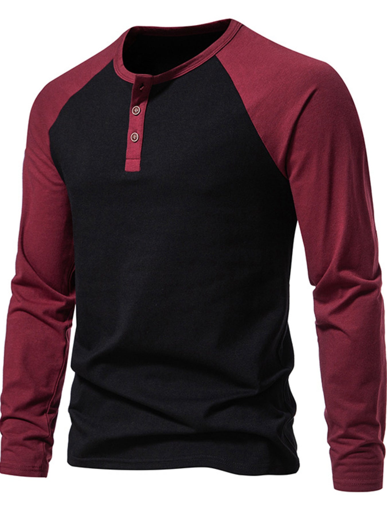 1Men's Casual Henley Long Sleeve T-Shirt