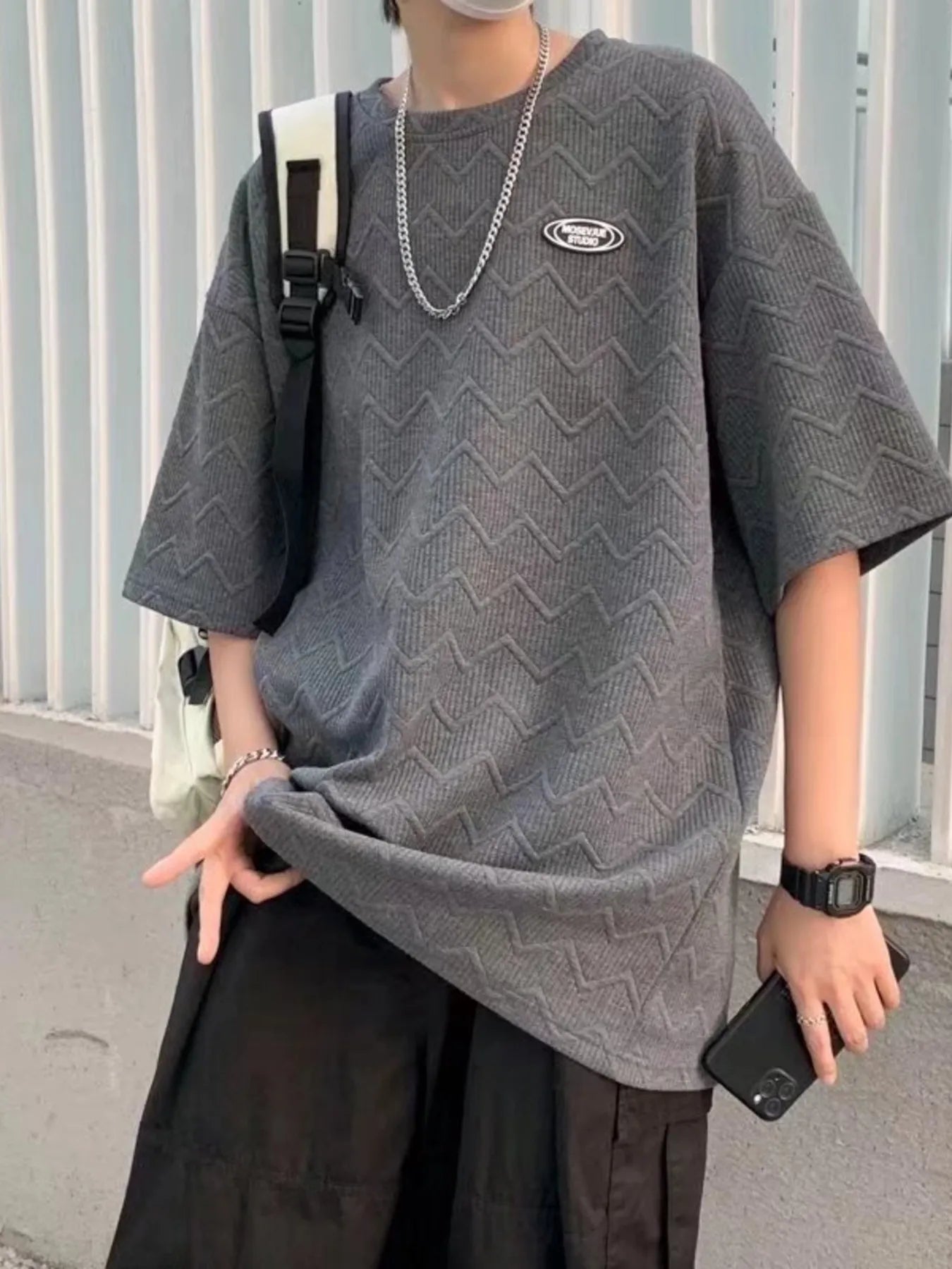 Men's Full Size Round Neck Half Sleeve T-Shirt Plus Size