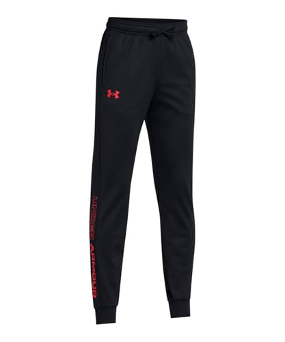 Under Armour Boys Brawler 2.0 Tapered Pants , Black (001)/White , Large