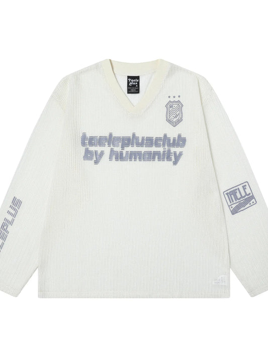 Men's V-Neck Graphic Mesh T-Shirt