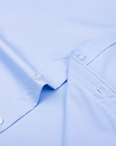 J.VER Men's Dress Shirts Solid Long Sleeve Stretch Wrinkle-Free Formal Shirt Business Casual Button Down Shirts White