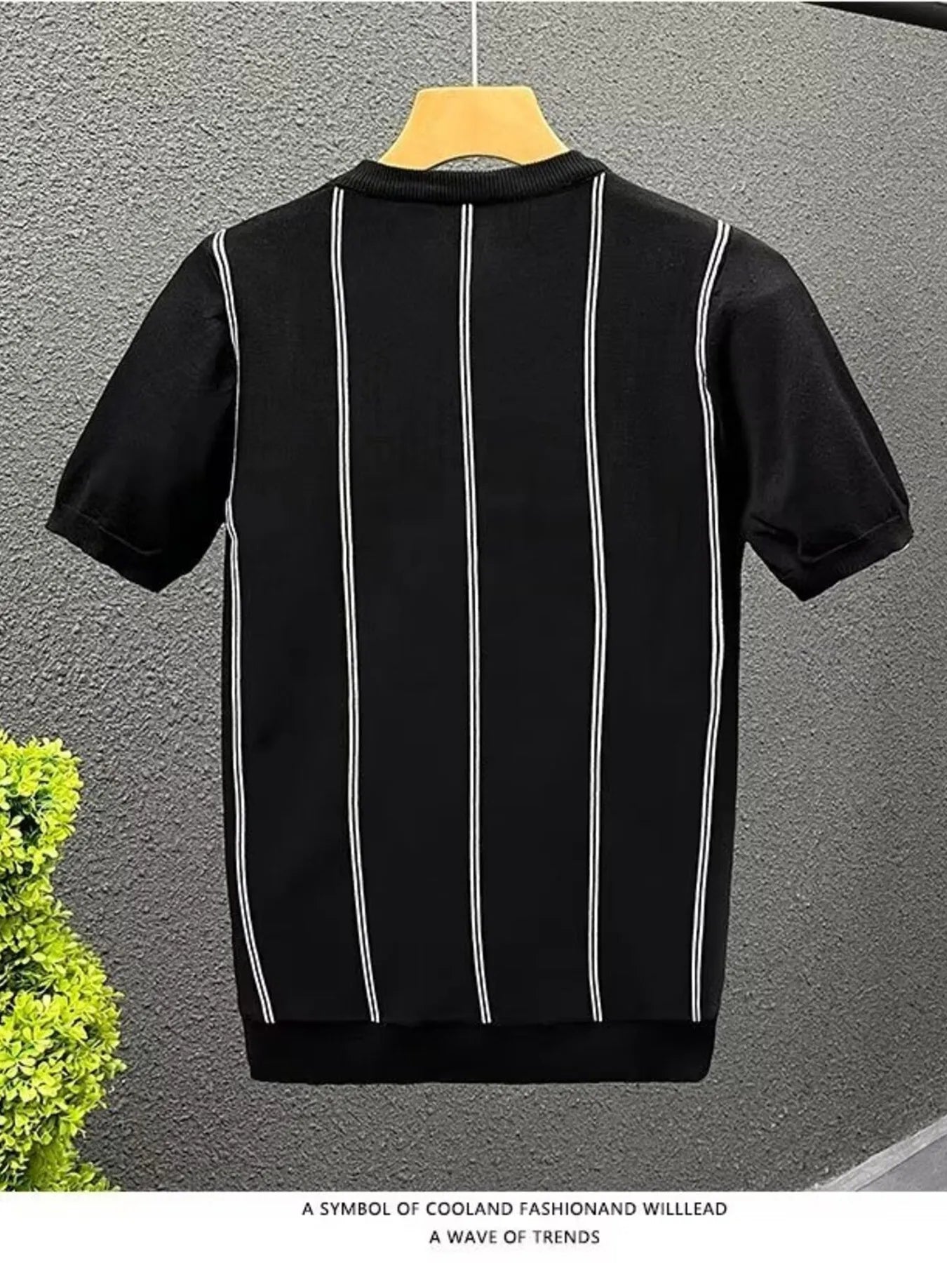 Men's Full Size Striped Short Sleeve T-Shirt Plus Size