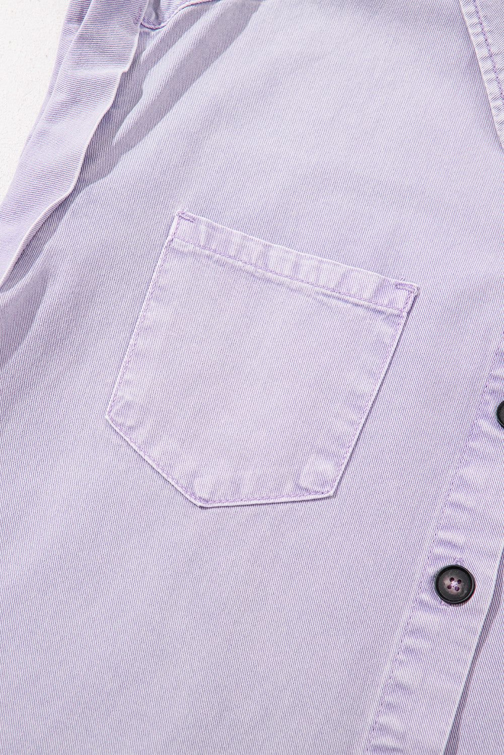 Orchid Petal Double Chest Pocket Denim Shirt Dress