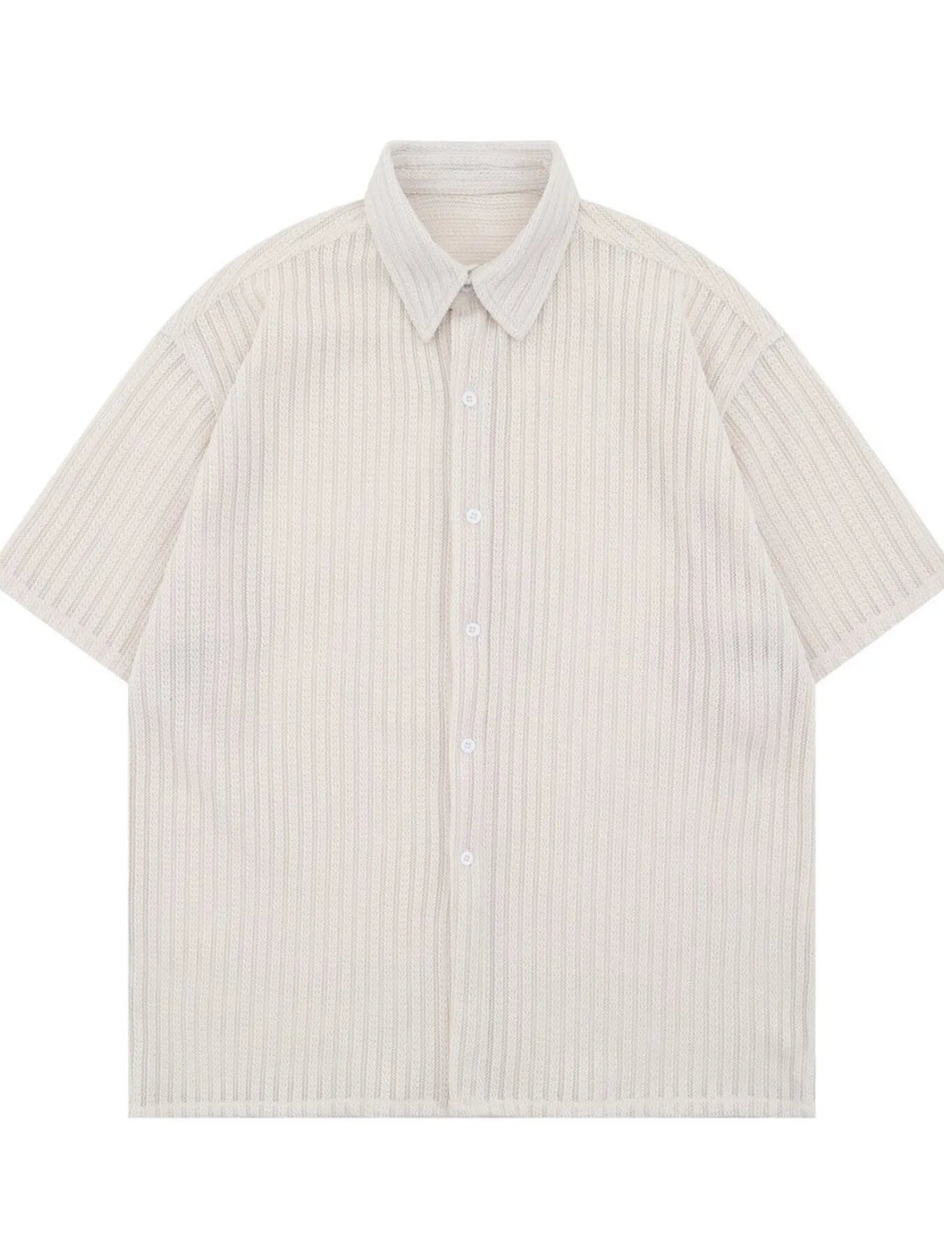 Men's Oversized Short Sleeve Textured Shirt