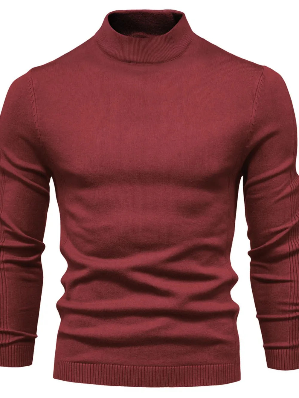 Men's Mock Neck Long Sleeve Sweater
