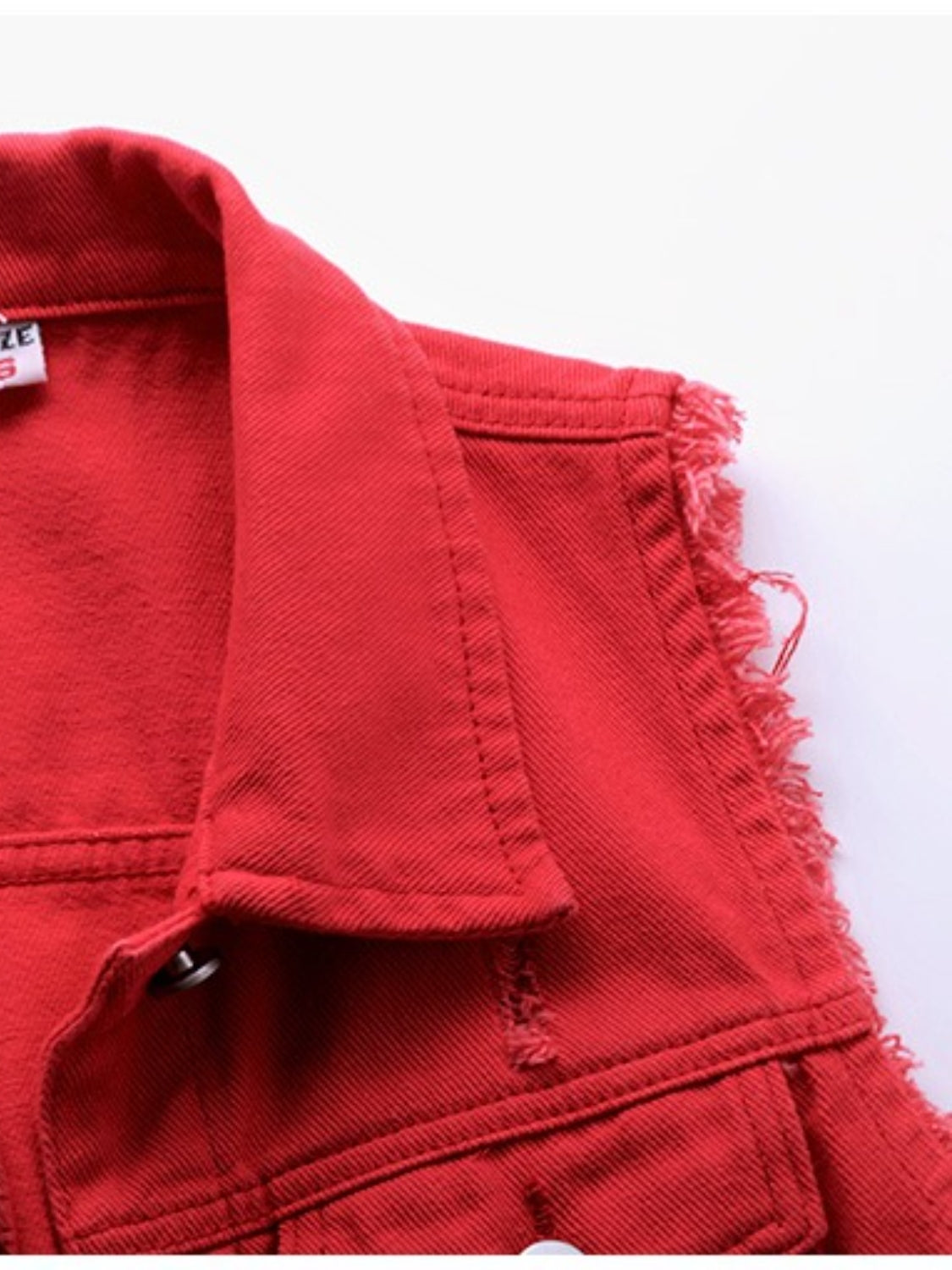 Side Button Slit Denim Jacket with Pockets