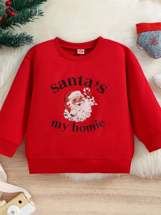 Children's Christmas Santa 's My Homie Graphic Sweatshirt