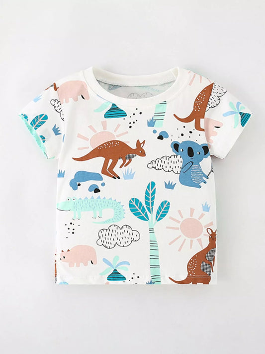Children's Animal Print Short Sleeve T-Shirt