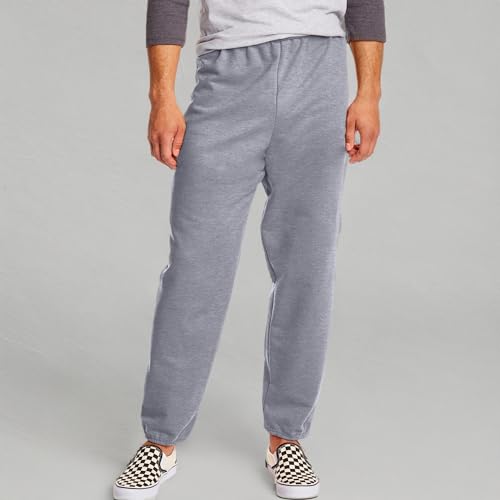 Hanes Men's EcoSmart Non-Pocket Sweatpant (Pack of 2), Light Steel, Large