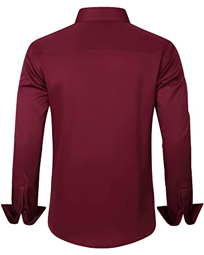 J.VER Men's Dress Shirts Solid Long Sleeve Stretch Wrinkle-Free Formal Shirt Business Casual Button Down Shirts White