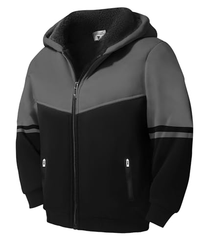LLdress Boys Fleece Sherpa Hoodie Heavyweight Warm Coat