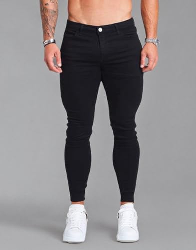 HUNGSON Men's Ripped Skinny Jeans Stretchy Slim Fit Jeans Pants for Men