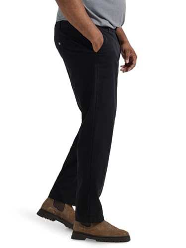 Lee Men's Big & Tall Extreme Motion Flat Front Relaxed Taper Pant Khaki 52W x 30L