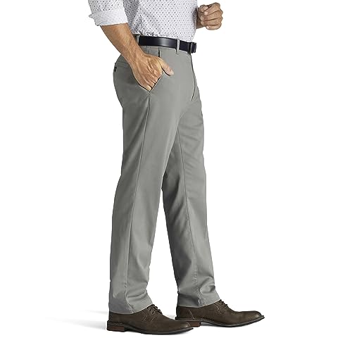 Lee Men's Big & Tall Extreme Motion Flat Front Relaxed Taper Pant Khaki 52W x 30L