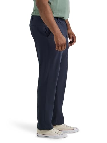 Lee Men's Big & Tall Extreme Motion Flat Front Relaxed Taper Pant Khaki 52W x 30L