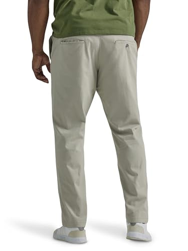 Lee Men's Big & Tall Extreme Motion Flat Front Relaxed Taper Pant Khaki 52W x 30L