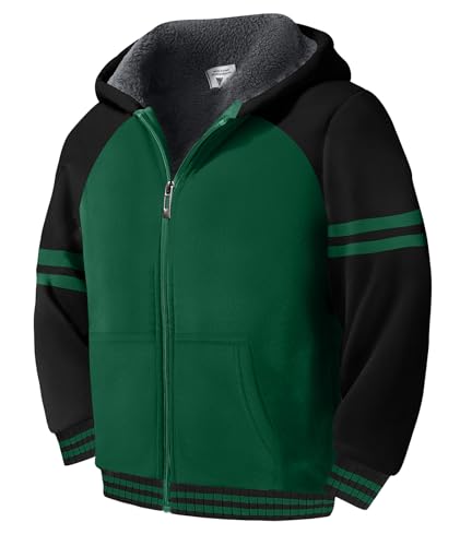 LLdress Boys Fleece Sherpa Hoodie Heavyweight Warm Coat
