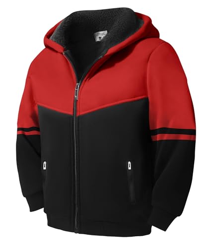 LLdress Boys Fleece Sherpa Hoodie Heavyweight Warm Coat