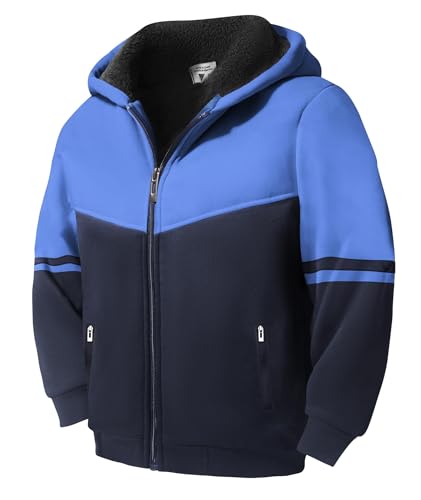 LLdress Boys Fleece Sherpa Hoodie Heavyweight Warm Coat