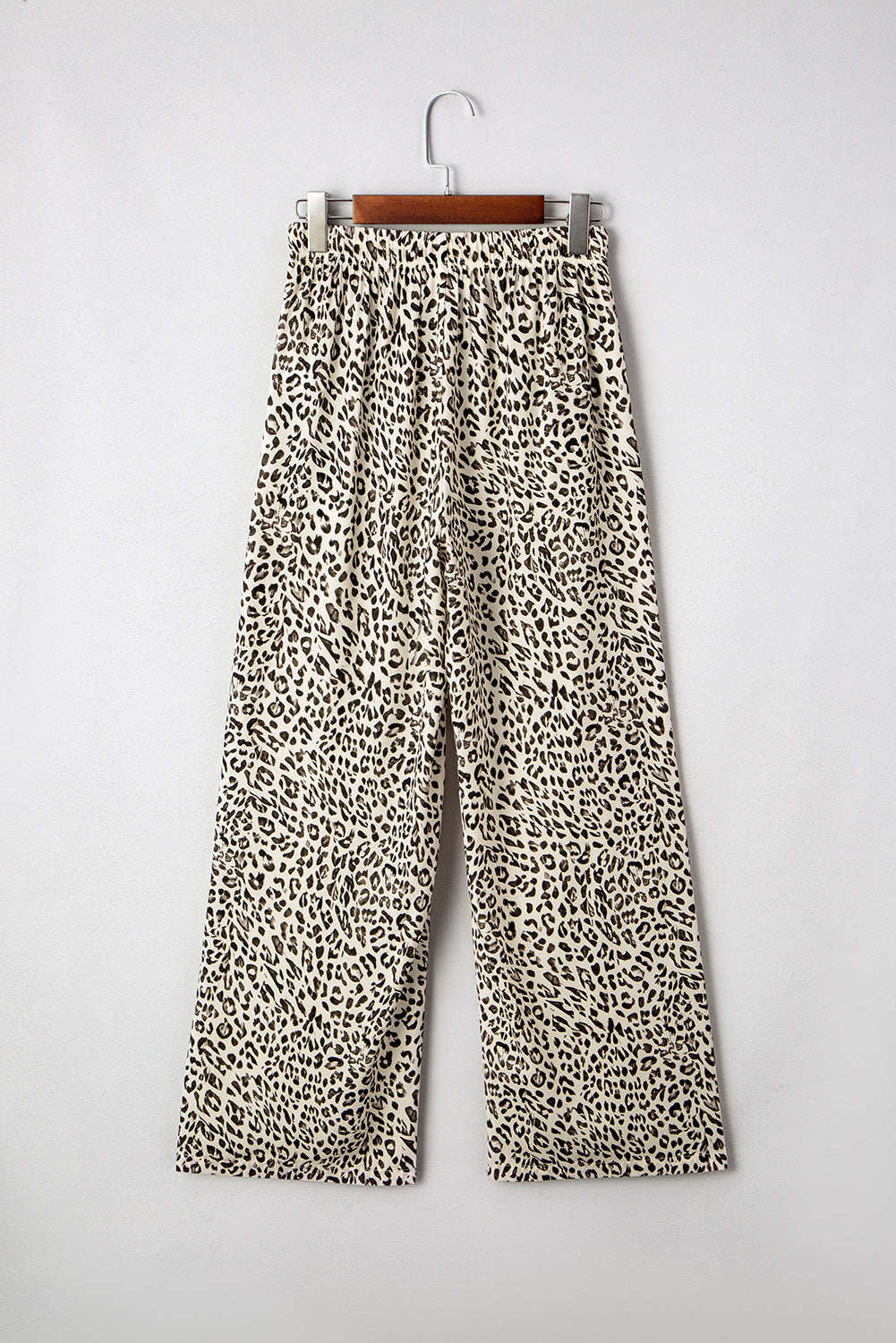 Brown Leopard Drawstring Loose Pants