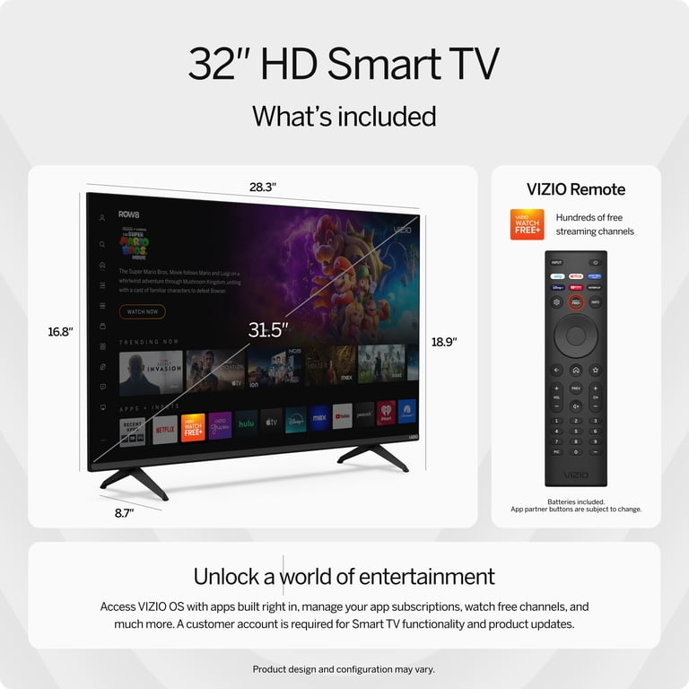 VIZIO 32 Class HD 720p LED Smart TV VHD32M-08
