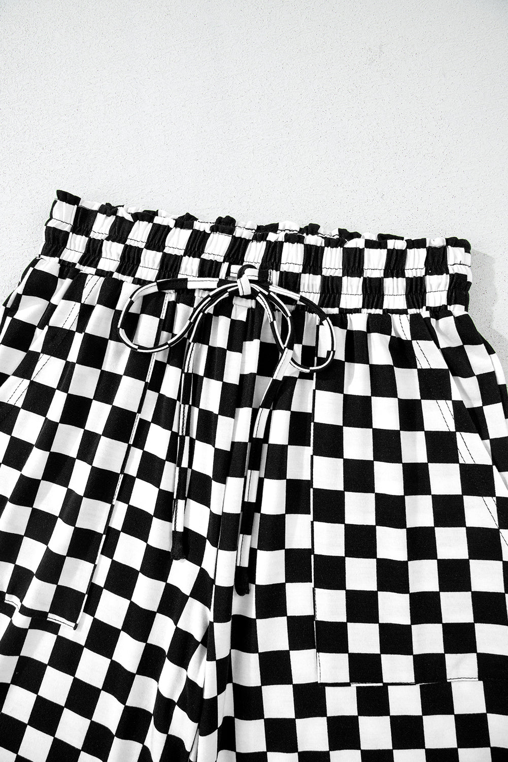 Beige Checkered Print Long Sleeve Loose Fit Pajama Set 