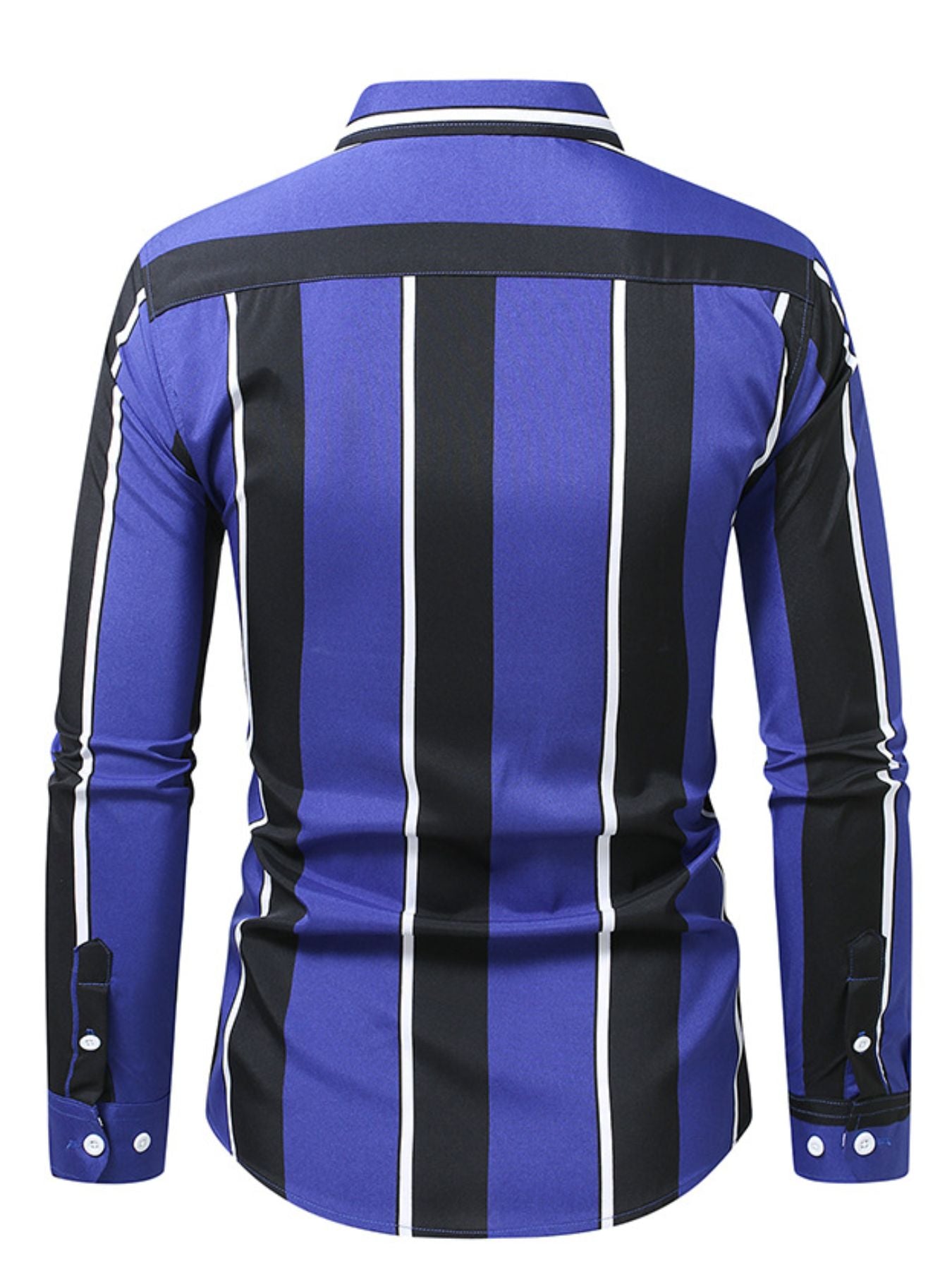 Men's Plus Size Slim Fit Striped Button Up Shirt