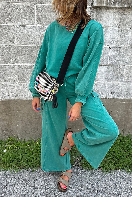 Black Leopard Print Halter Tank Top and Pants Set