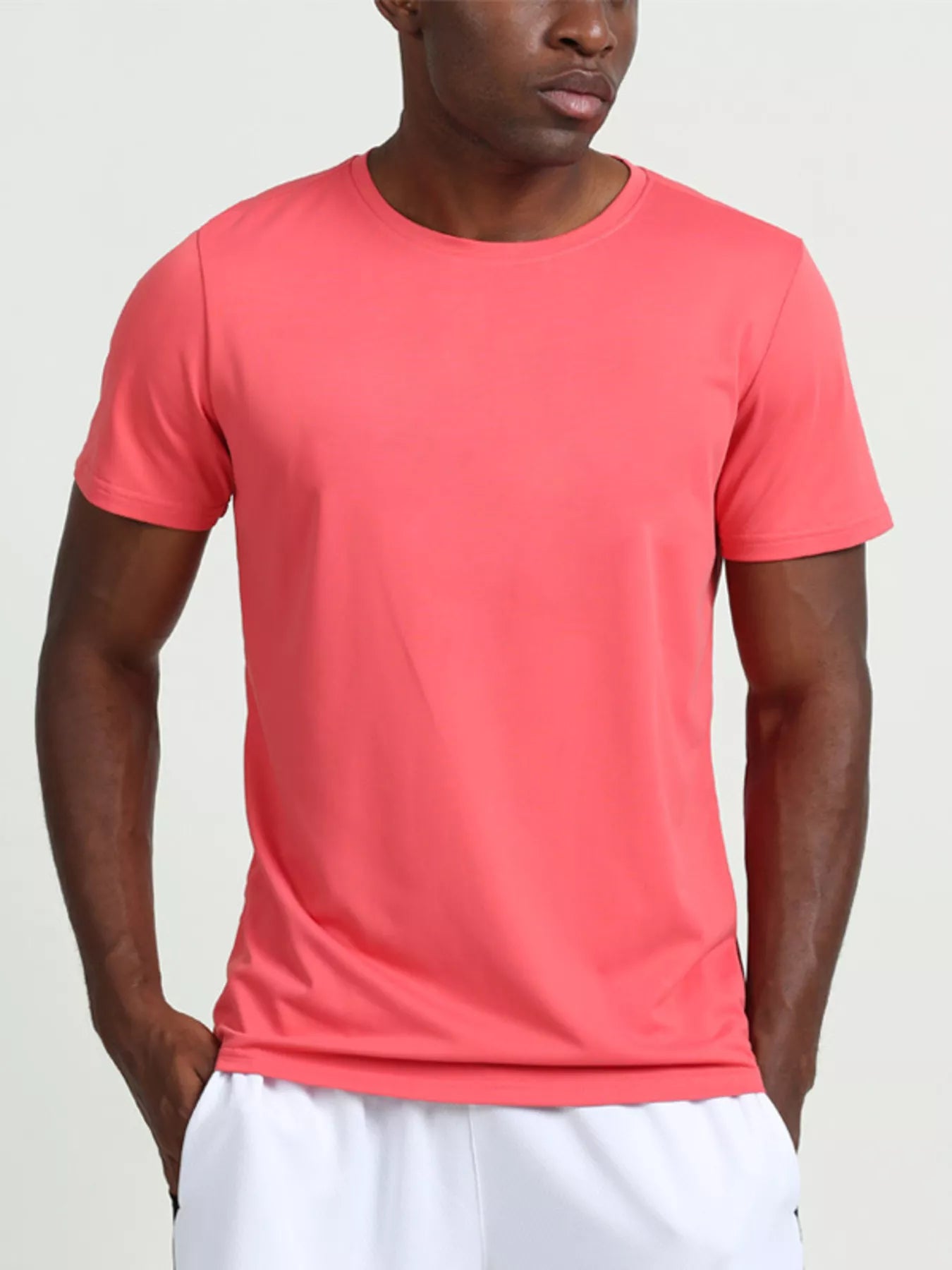 Men's Plus Size Solid Color Round Neck T-Shirt