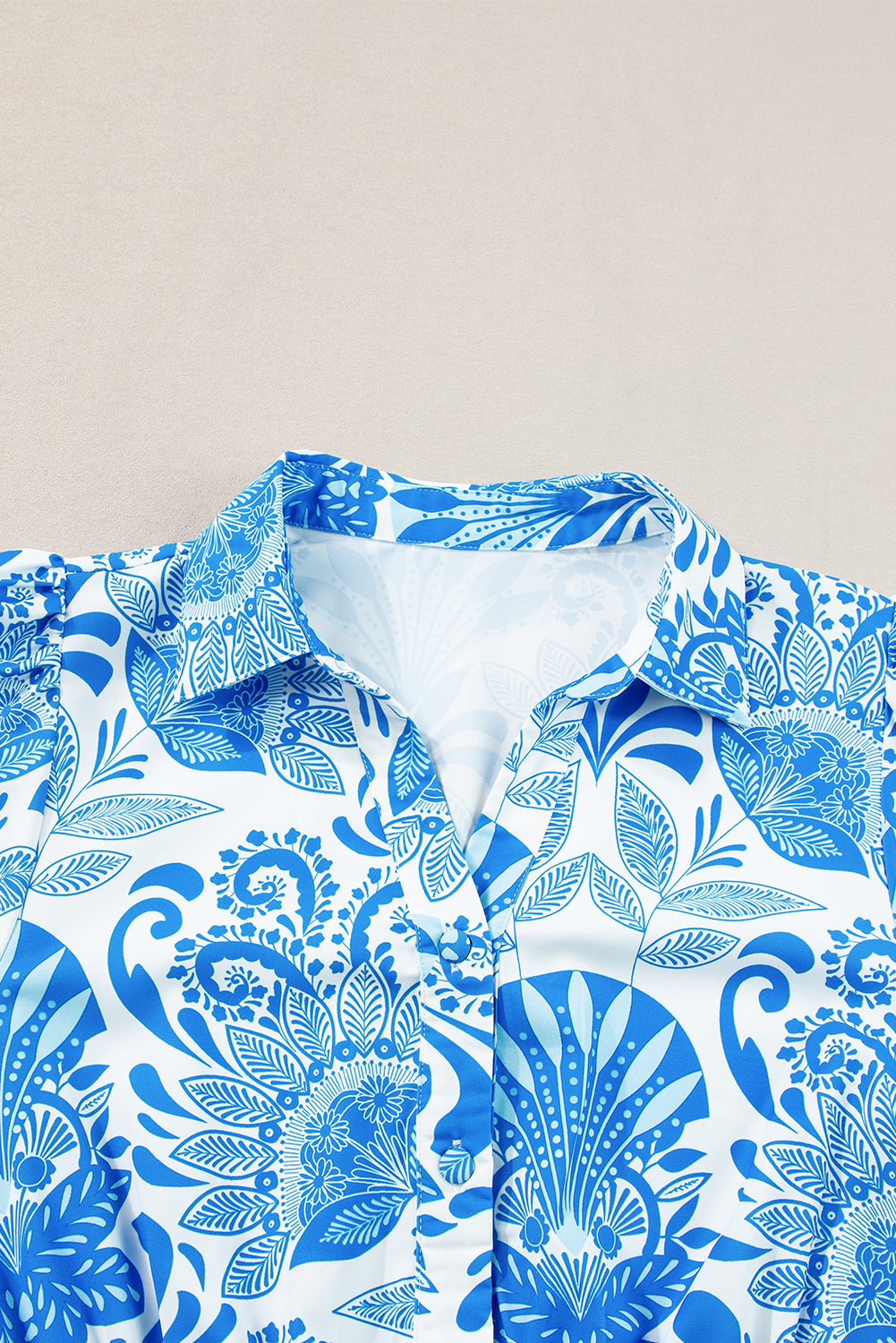 Sky Blue Boho Floral Print Frill Tiered Mini Dress 