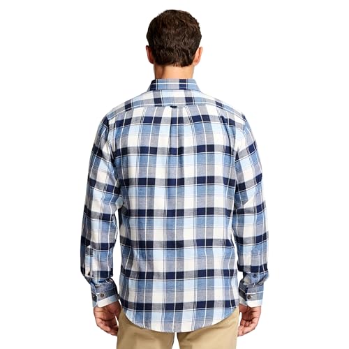 IZOD Men's Stratton Flannel Long Sleeve Button Down Shirt, Asphalt, S