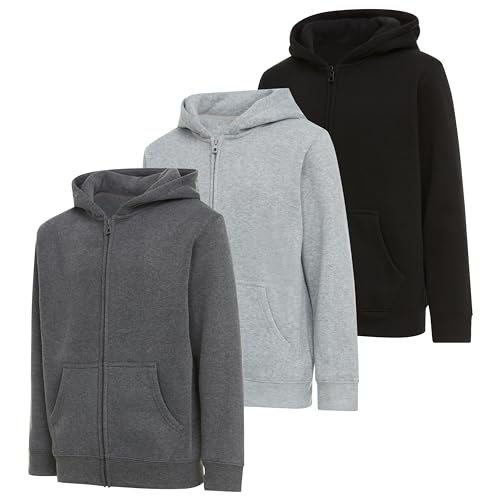 PURE CHAMP Boys 3‑Pack Fleece Hoodie, Pullover & Zip‑Up