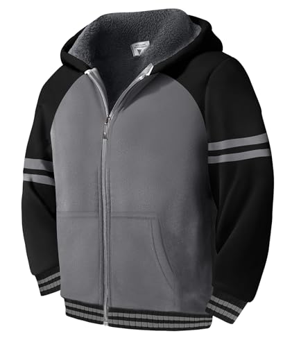 LLdress Boys Fleece Sherpa Hoodie Heavyweight Warm Coat