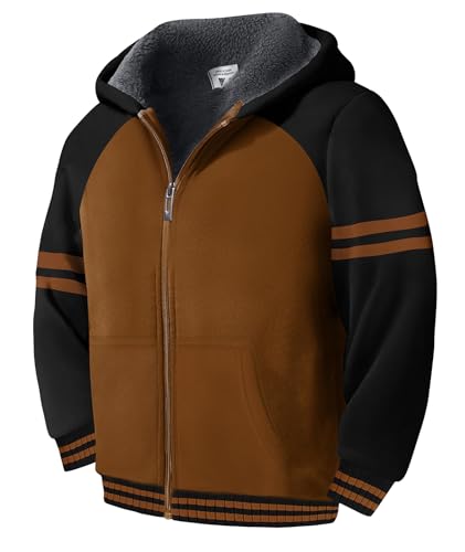LLdress Boys Fleece Sherpa Hoodie Heavyweight Warm Coat