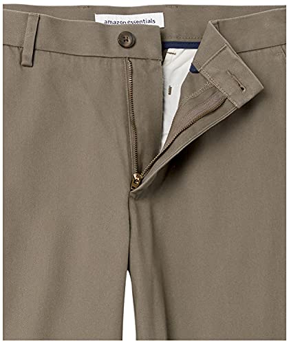  Men's Straight-Fit Wrinkle-Resistant Flat-Front Chino Pant, Black, 28W x 28L