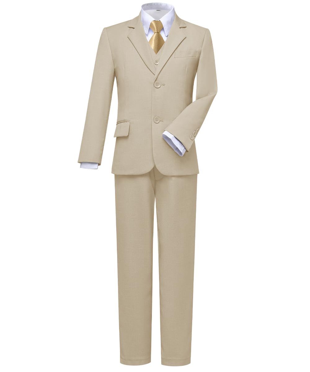 Visaccy Suit for Boys 5 Pieces Kids Tuxedo Boy Suits Slim Fit Suits Outfit for Wedding Navy Blue Size 20