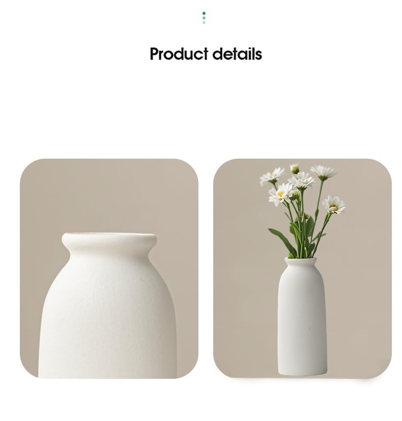 Ceramic Vase Set-3, Small Flower Vases for Decor