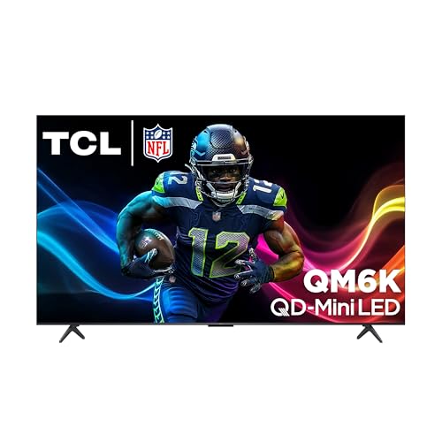 TCL 55-Inch QM6K QLED 4K Smart QD-Mini LED TV with Google TV (55QM6K, 2025 Model) Dolby Vision IQ, Dolby Atmos, HDR, Game Accelerator up to 240Hz, Voice Remote, Works with Alexa, Streaming Television
