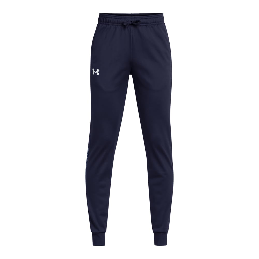 Under Armour Boys Brawler 2.0 Tapered Pants , Black (001)/White , Large