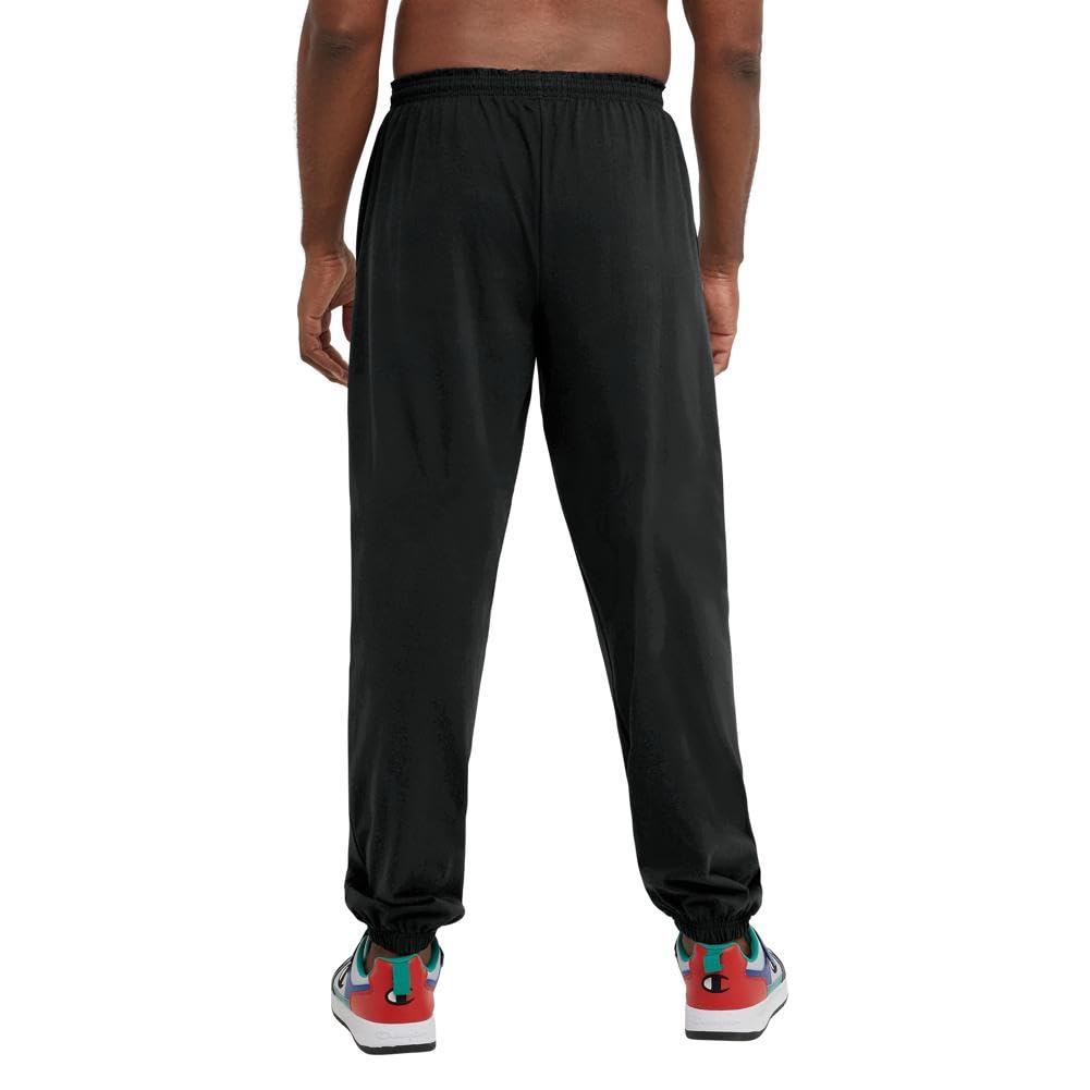 Champion Men's Everyday Fitted Ankle Cotton Pants, 31.5" Inseam, Cotton Knit Pants Left Hip "C" Logo, Cotton Warm-Up Pants