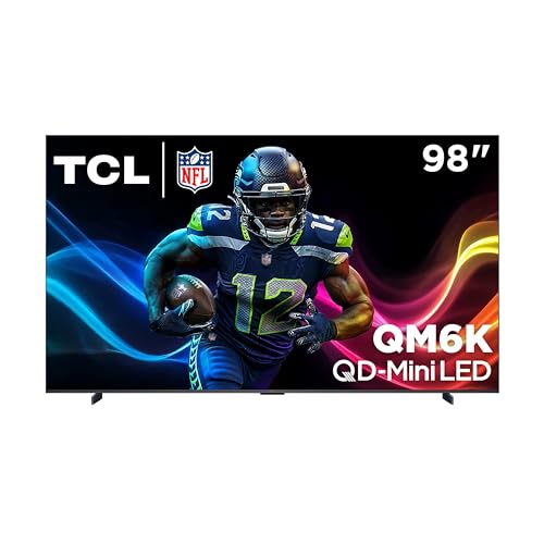 TCL 55-Inch QM6K QLED 4K Smart QD-Mini LED TV with Google TV (55QM6K, 2025 Model) Dolby Vision IQ, Dolby Atmos, HDR, Game Accelerator up to 240Hz, Voice Remote, Works with Alexa, Streaming Television