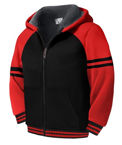 LLdress Boys Fleece Sherpa Hoodie Heavyweight Warm Coat