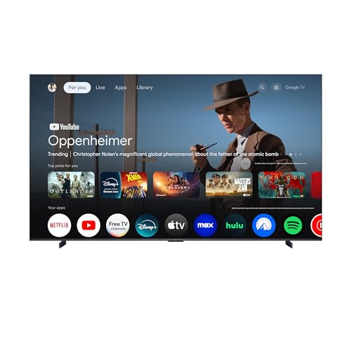 TCL 55-Inch QM6K QLED 4K Smart QD-Mini LED TV with Google TV (55QM6K, 2025 Model) Dolby Vision IQ, Dolby Atmos, HDR, Game Accelerator up to 240Hz, Voice Remote, Works with Alexa, Streaming Television