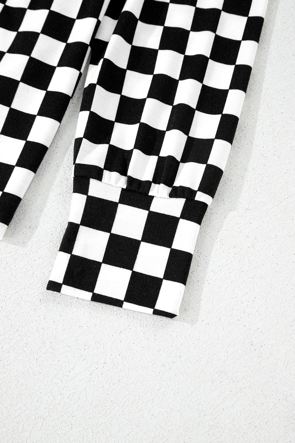 Beige Checkered Print Long Sleeve Loose Fit Pajama Set 