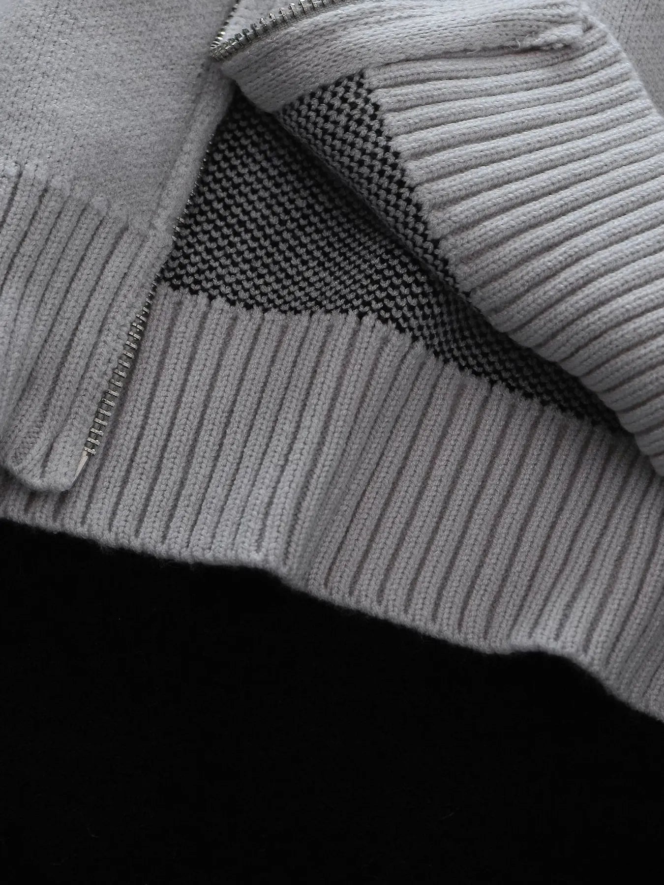 Men's Zip-Up Cardigan with Accent Stripes