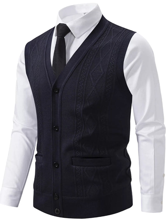
Men's Plus Size Button-Down Sweater Vest
