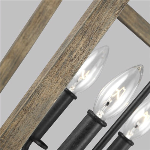 4 Light Lantern Adjustable Dimmable Square/Rectangle Chandelier